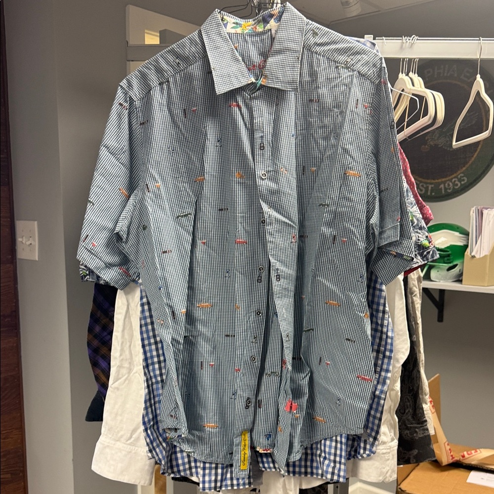 Robert Graham Blue Striped Casual Shirt